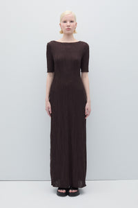 silk blend rib knit dress Asymmetrical Rib Knit Dress – Avanel Couture main image 0