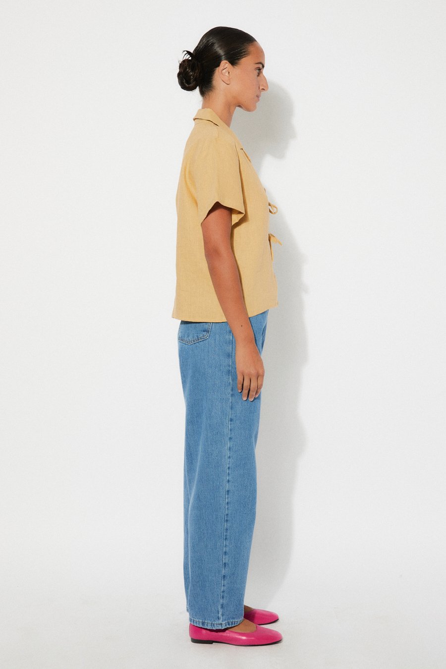 RITA ROW／AMBER BLOUSE Amber Shirt | Linen Short-Sleeved Blouse - Rita Row