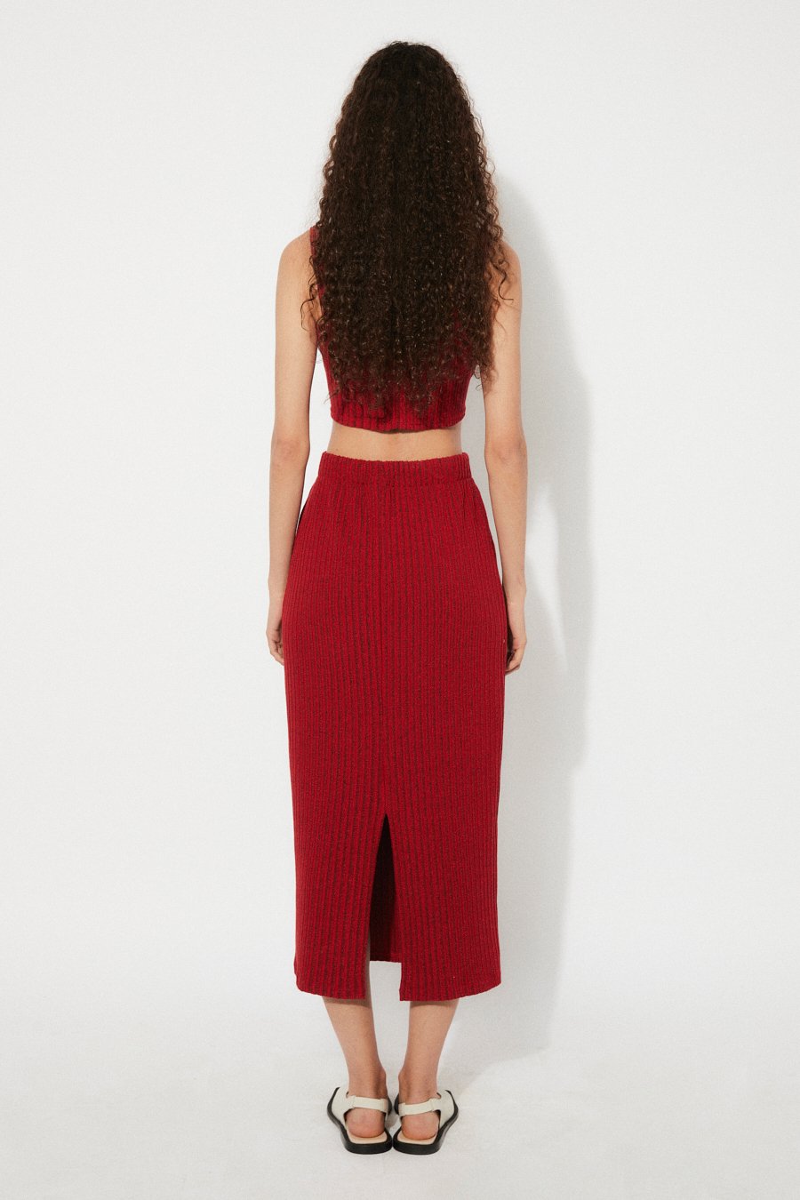 Flair Skirt | Fitted Ribbed Knit Midi Skirt - Rita Row Flair Skirt | Fitted Ribbed Knit Midi Skirt - Rita Row